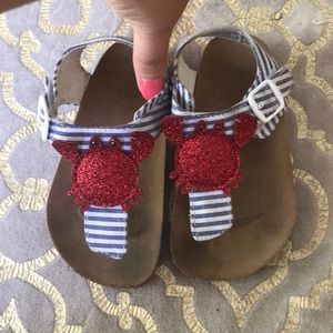 Maggie & Zoe crab toddler shoes.